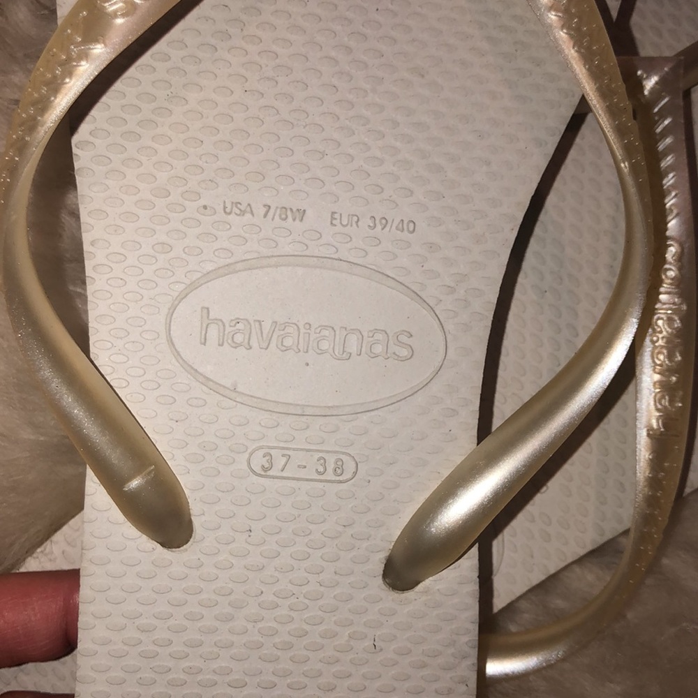 Solid White Havaianas Flip Flops - image 3